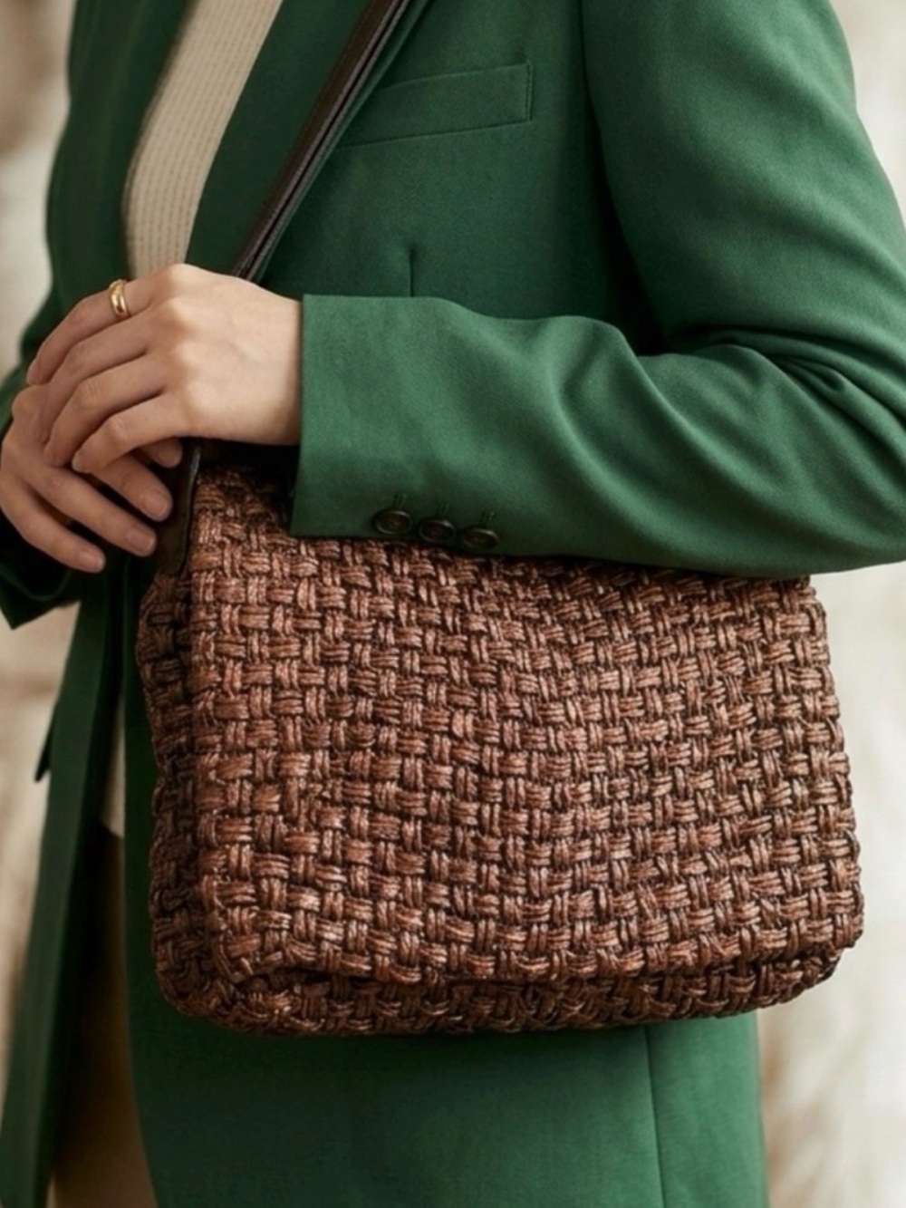 Jacobson's Italy Leather Trim Crossbody